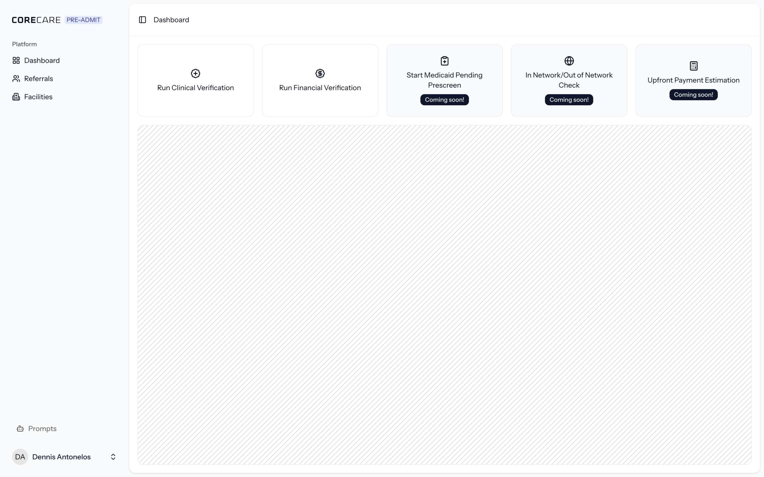 CoreCare - Dashboard MVP