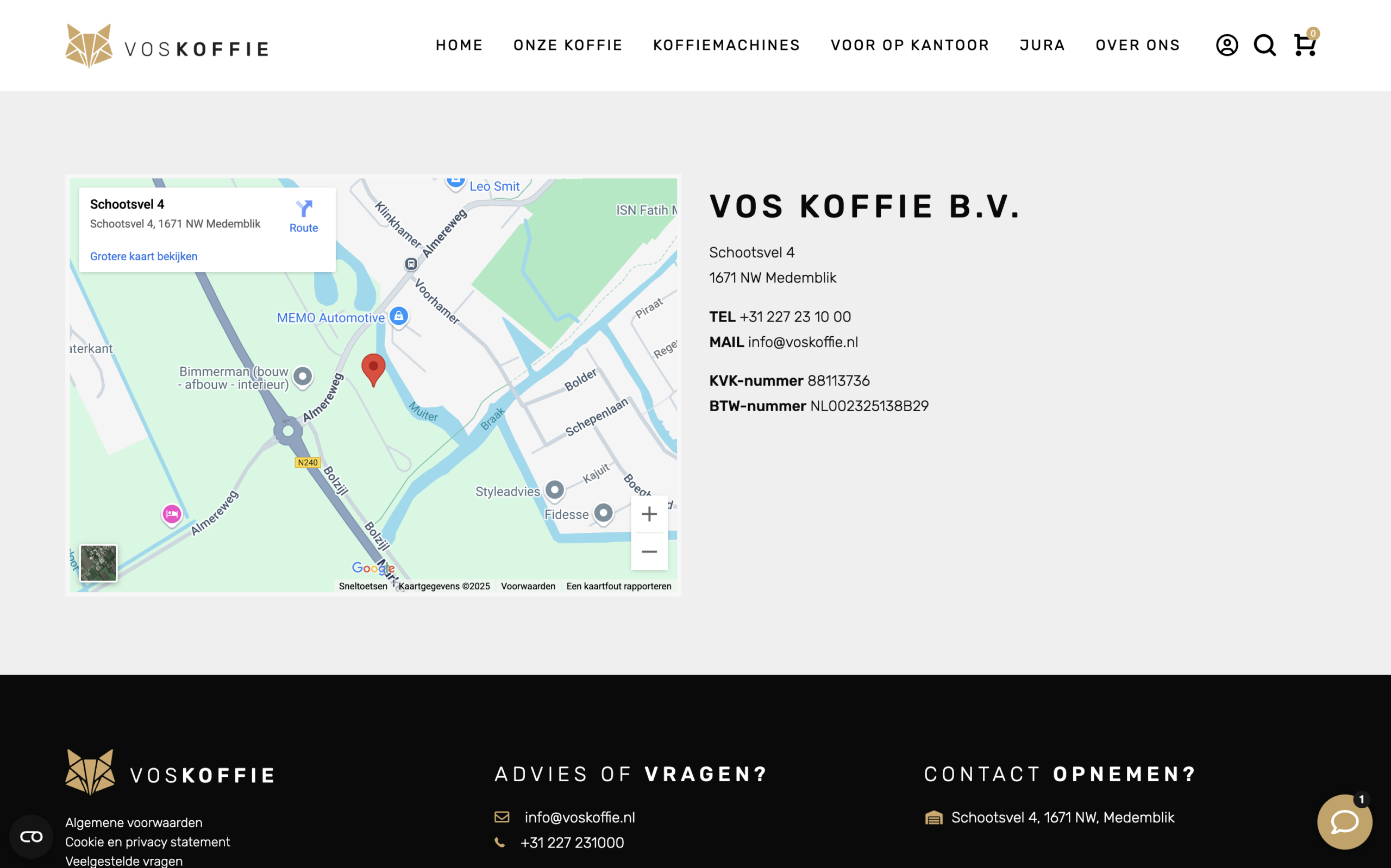 Vos Koffie - Contact - Before